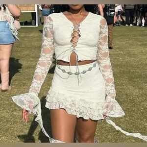 White Frill Skirt Set